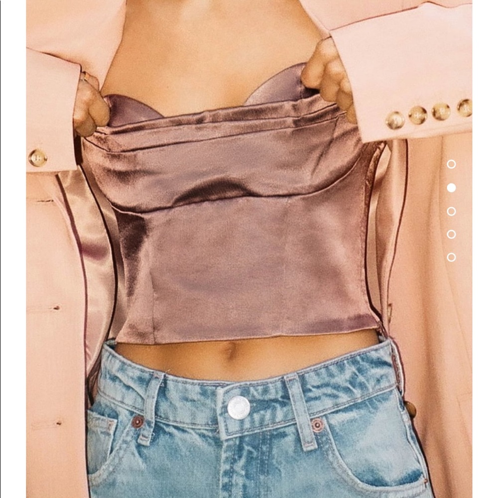 NWT Zara satin effect crop top
